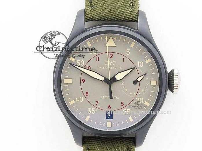 MIROTIME 0321 EasyCare Pilot Chrono IW388001 Real Ceramic ZF 1:1 Best Edition On Black Nylon Strap A 7279